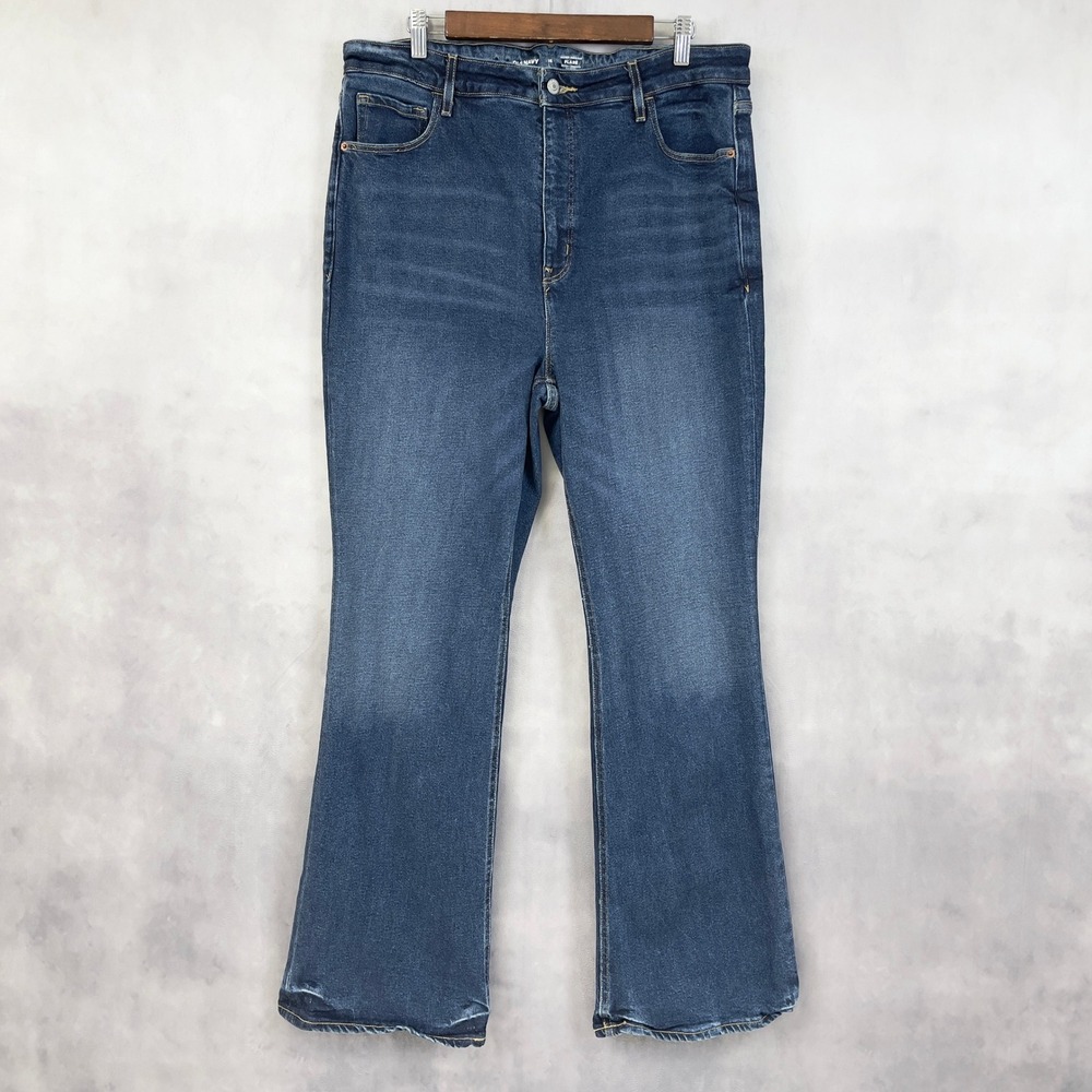 Old Navy Womens Jeans 16 Flare High Rise Secret Smooth Medium Wash Go‎ See Retro
